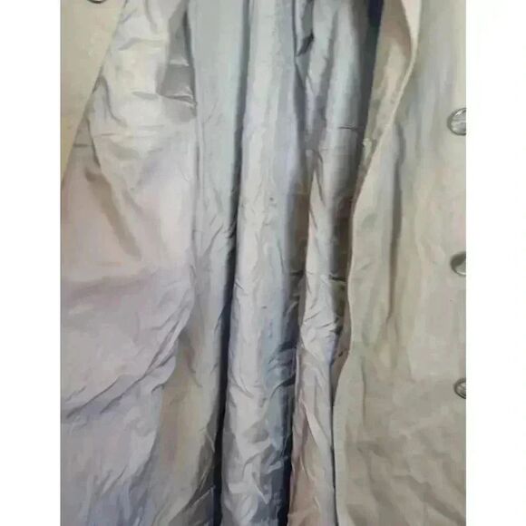 London Fog Women's Tan Light Brown British Khaki Poly Double Breasted Lined Tren - Picture 12 of 13